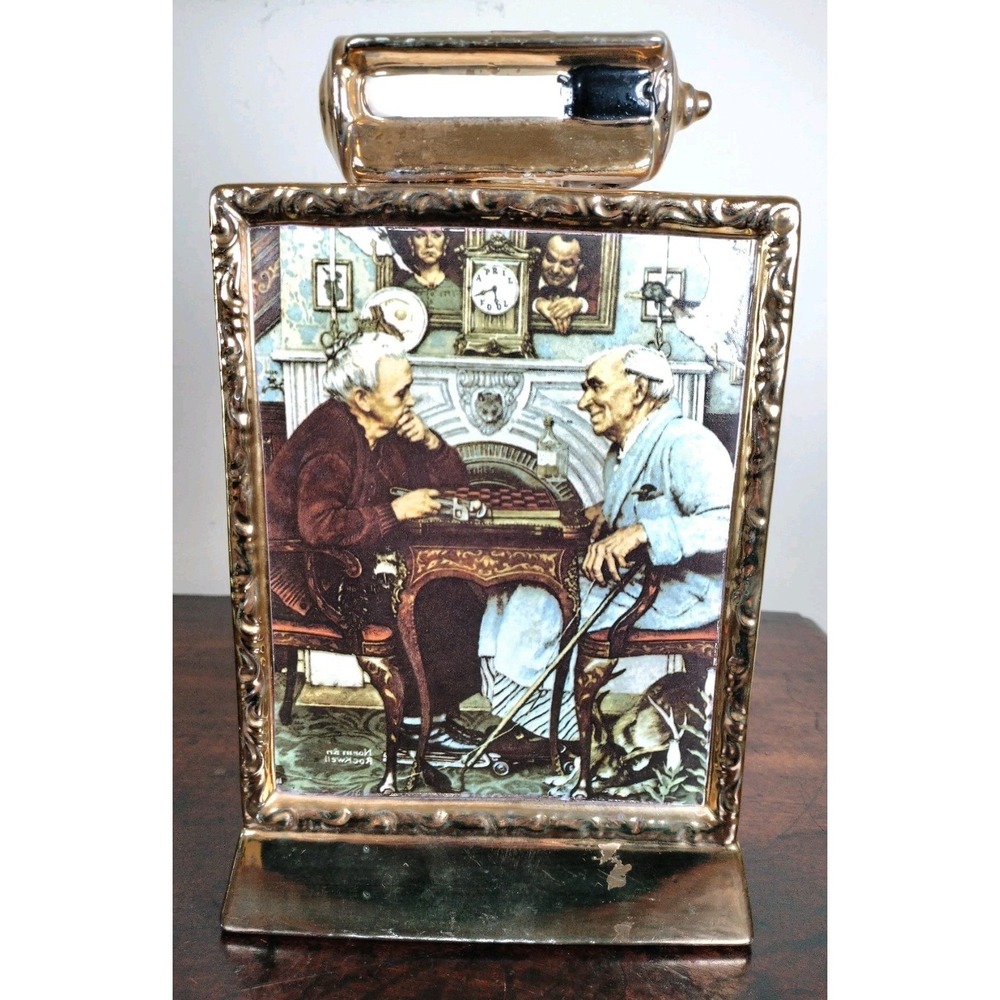 Vintage Norman Rockwell Limited Edition Ceramic Decanter April Fools 23K Gold